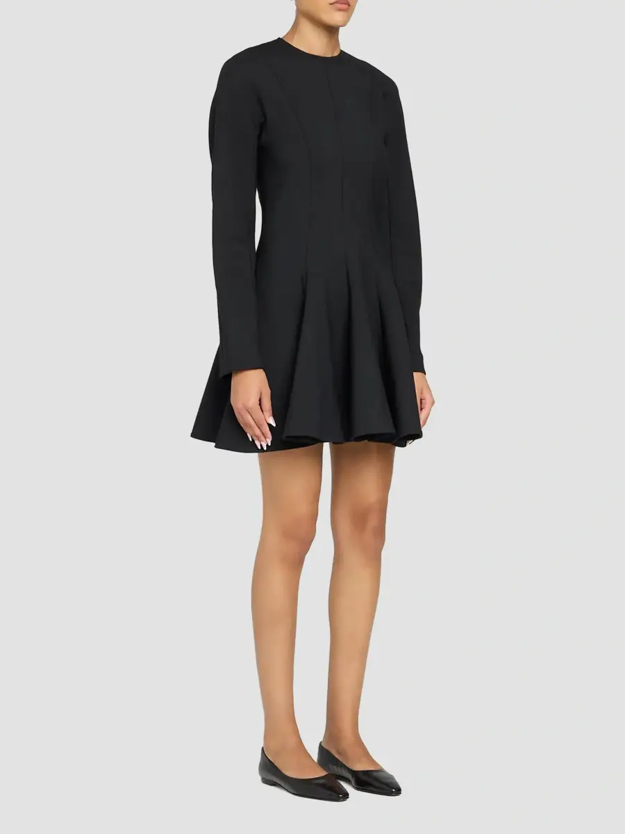 Stella McCartney Women's Fit & Flare Wool-Blend Mini Dress | Thumbnail 4 Stella McCartney Women's Fit & Flare Wool-Blend Mini Dress | Thumbnail 4
