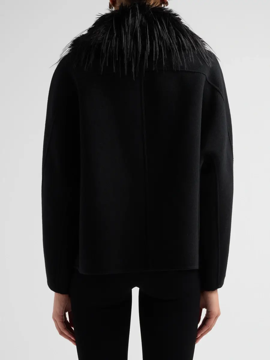 Loulou de Saison Women's Rafe Faux-Fur-Collar Wool Jacket | Thumbnail 3