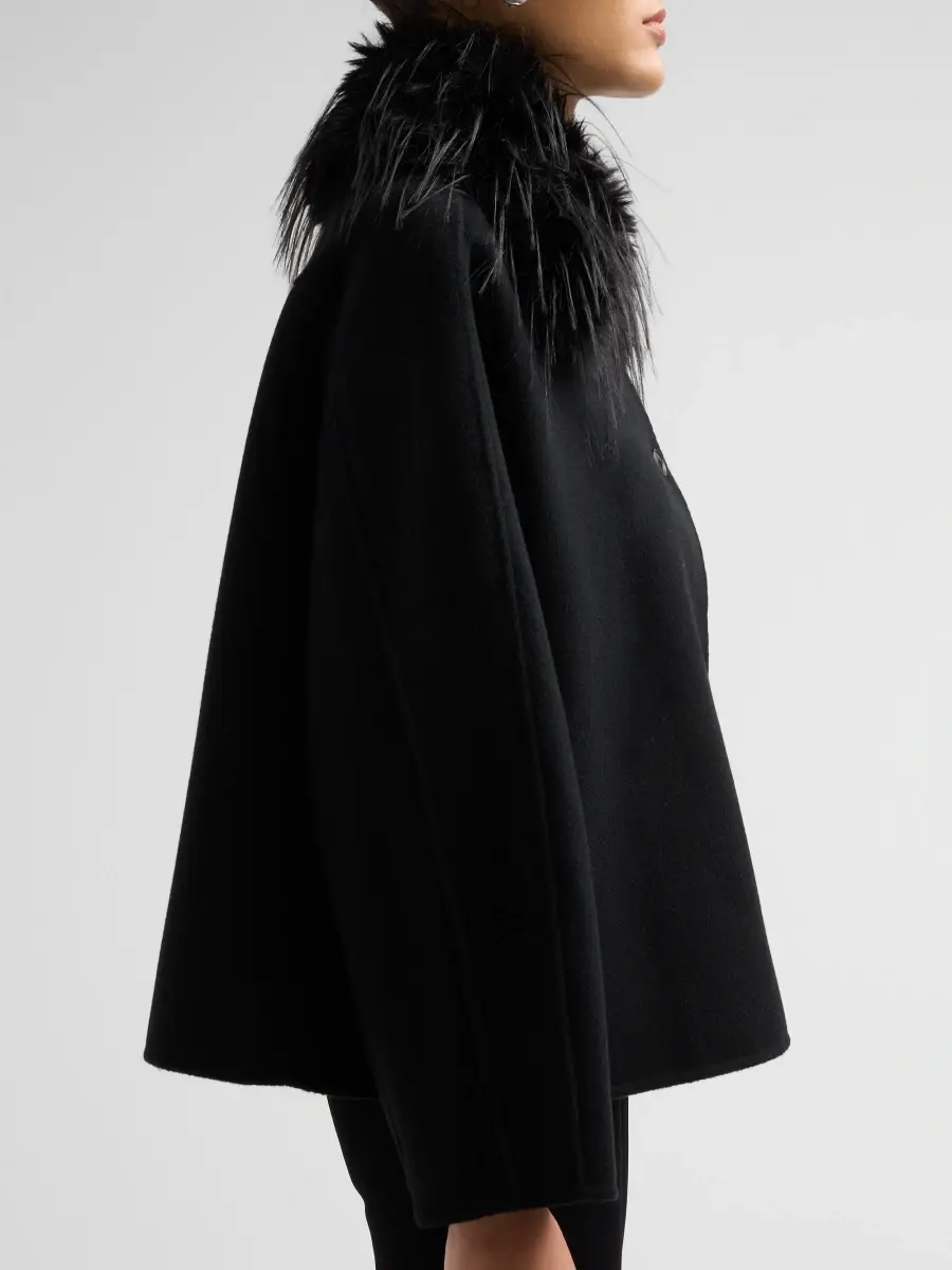 Loulou de Saison Women's Rafe Faux-Fur-Collar Wool Jacket | Thumbnail 5