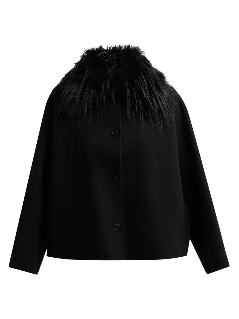 Women's Rafe Faux-Fur-Collar Wool Jacket Women's Rafe Faux-Fur-Collar Wool Jacket