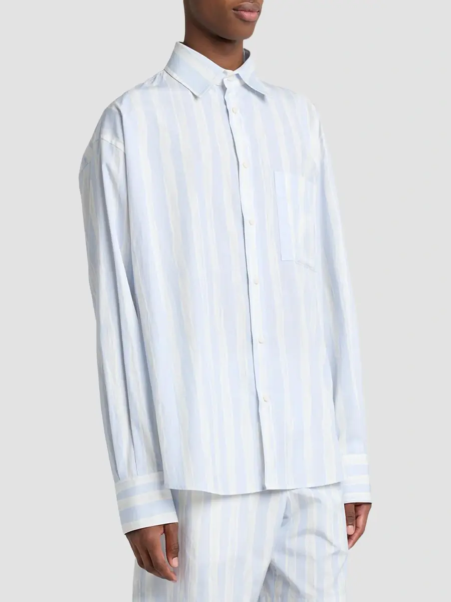 Jacquemus Men's Wave Stripe Cotton Shirt | Thumbnail 4 Jacquemus Men's Wave Stripe Cotton Shirt | Thumbnail 4