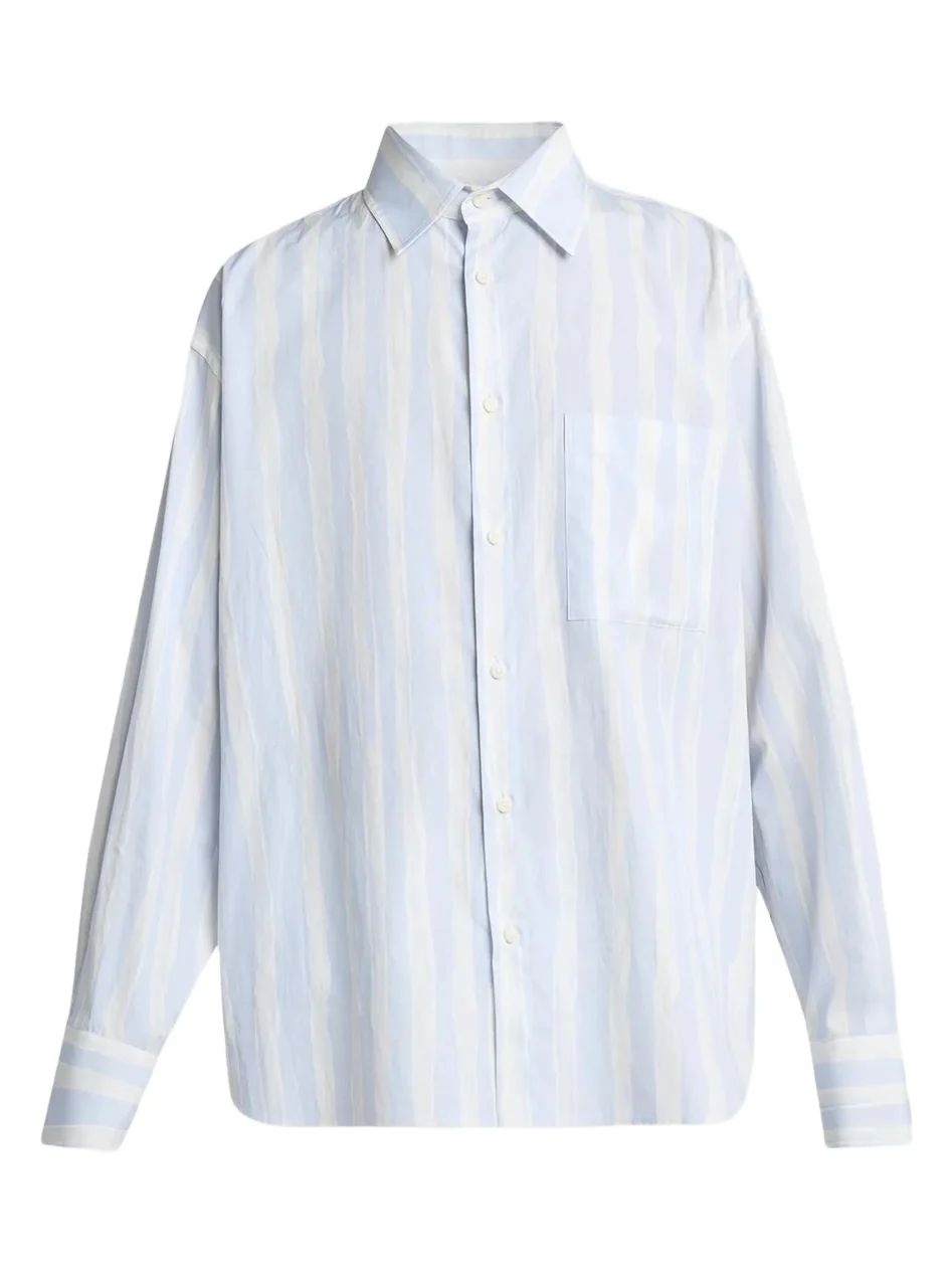 Jacquemus Men's Wave Stripe Cotton Shirt