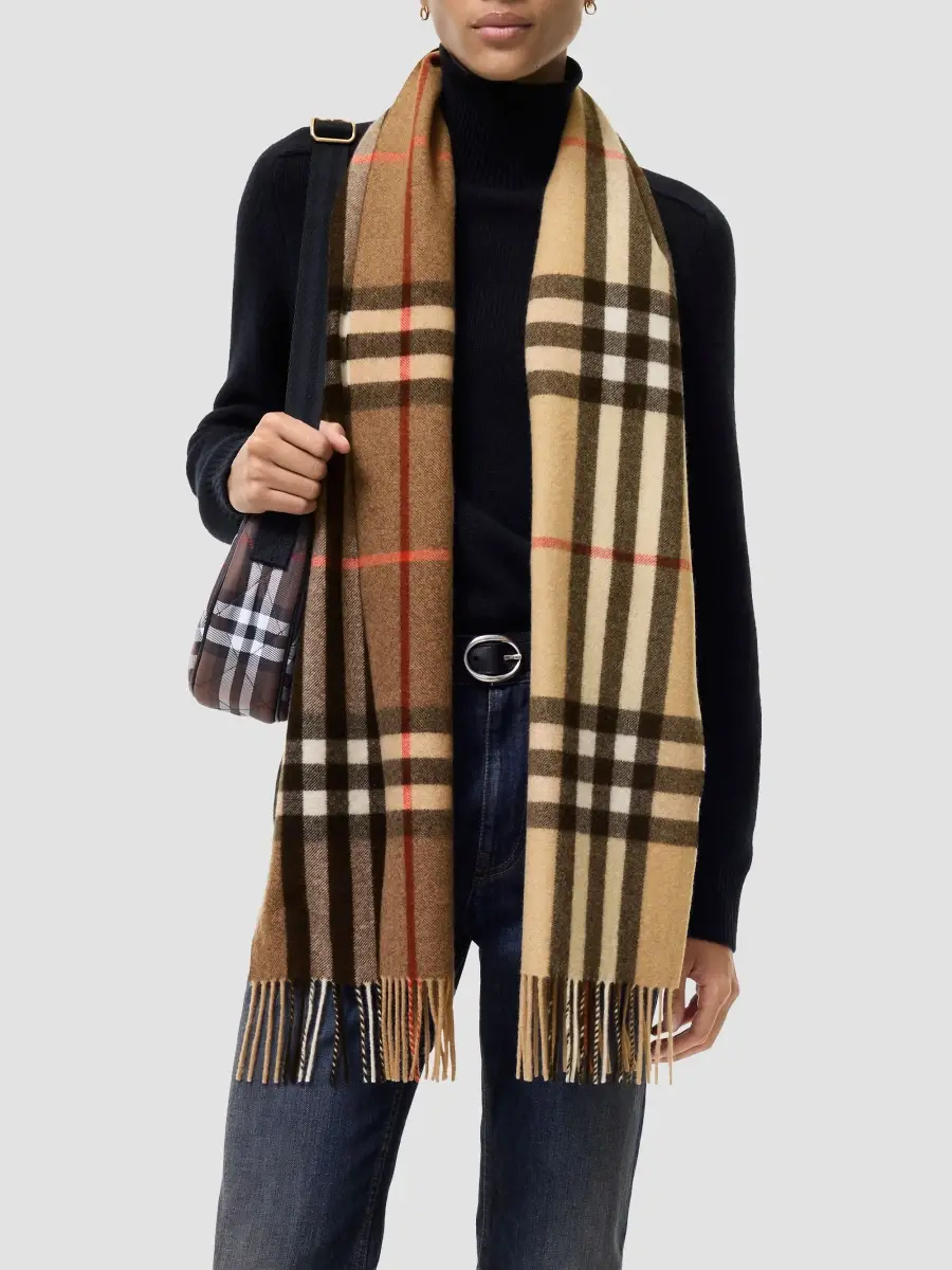 Burberry Men's Gradient Check Cashmere Scarf | Thumbnail 2 Burberry Men's Gradient Check Cashmere Scarf | Thumbnail 2