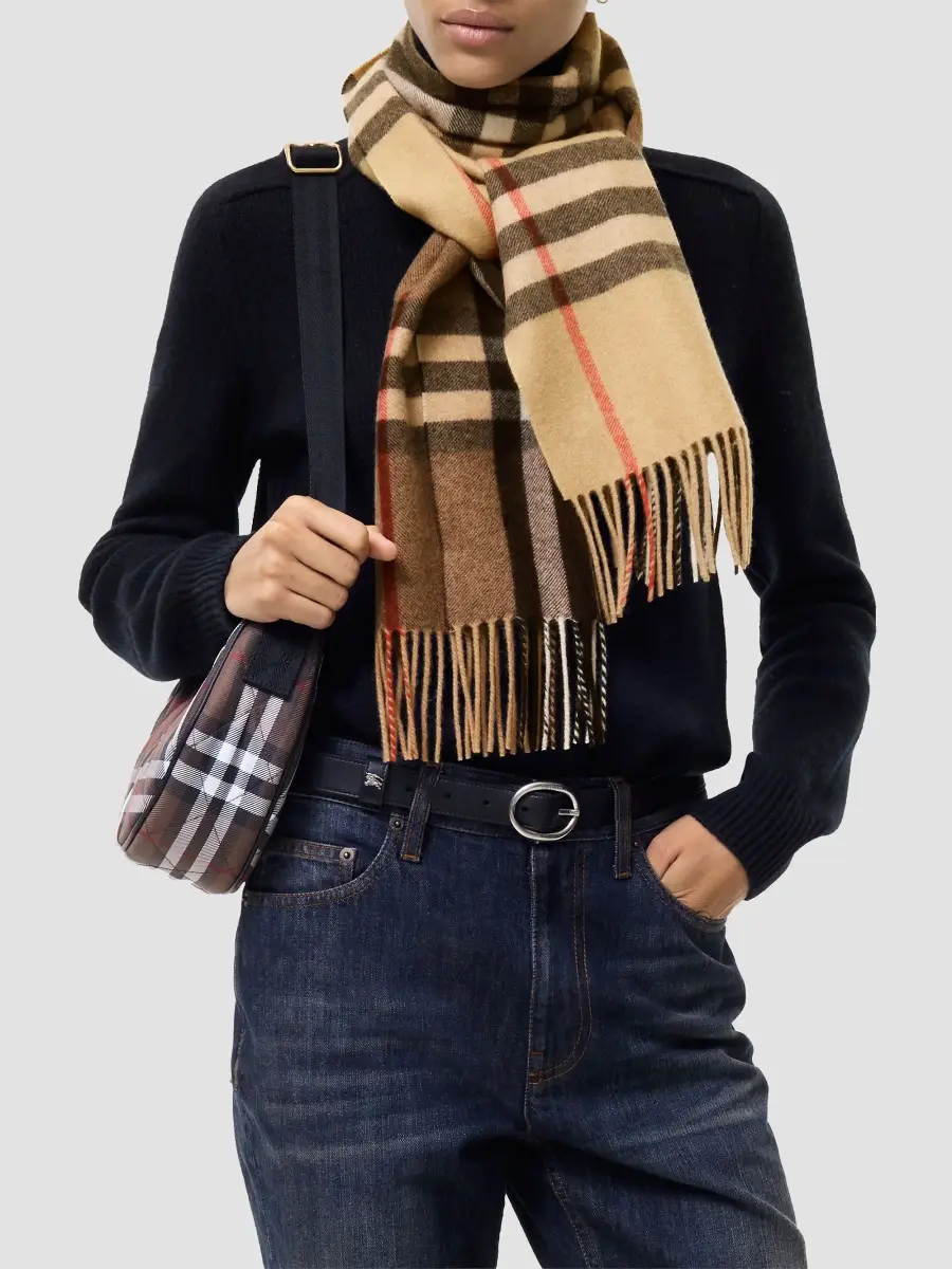 Burberry Men's Gradient Check Cashmere Scarf | Thumbnail 3 Burberry Men's Gradient Check Cashmere Scarf | Thumbnail 3