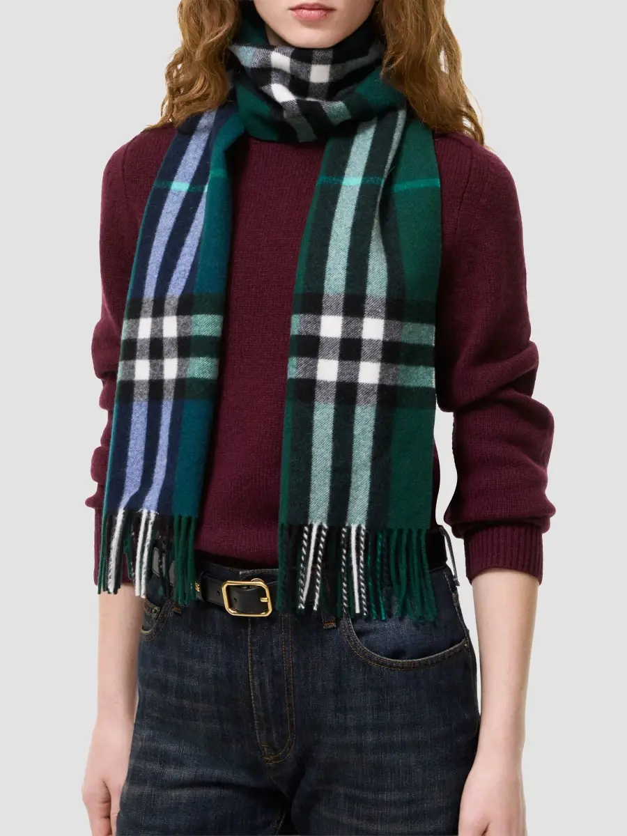 Burberry Men's Gradient Check Cashmere Scarf | Thumbnail 2 Burberry Men's Gradient Check Cashmere Scarf | Thumbnail 2