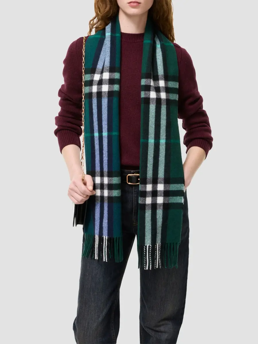 Burberry Men's Gradient Check Cashmere Scarf | Thumbnail 3 Burberry Men's Gradient Check Cashmere Scarf | Thumbnail 3
