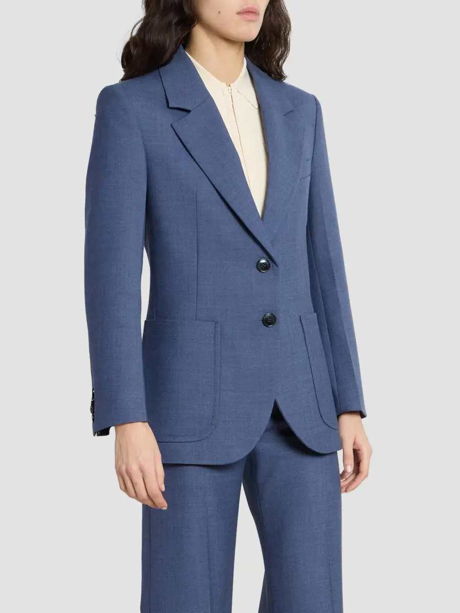Victoria Beckham Women's Stretch-Wool Patch-Pocket Jacket | Thumbnail 4 Victoria Beckham Women's Stretch-Wool Patch-Pocket Jacket | Thumbnail 4