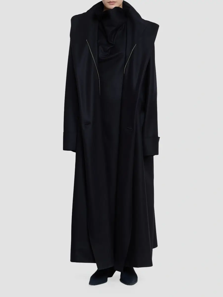 Issey Miyake Women's Shell Wool-Blend Coat | Thumbnail 2 Issey Miyake Women's Shell Wool-Blend Coat | Thumbnail 2