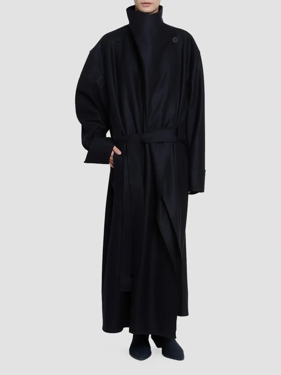 Issey Miyake Women's Shell Wool-Blend Coat | Thumbnail 4 Issey Miyake Women's Shell Wool-Blend Coat | Thumbnail 4