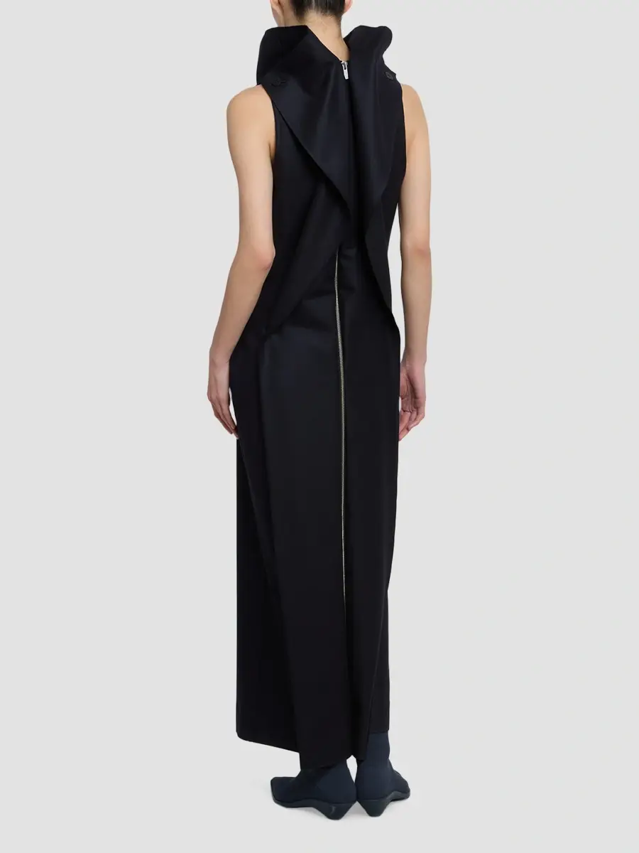 Issey Miyake Women's Shell Highneck Wool-Blend Maxi Dress | Thumbnail 3 Issey Miyake Women's Shell Highneck Wool-Blend Maxi Dress | Thumbnail 3