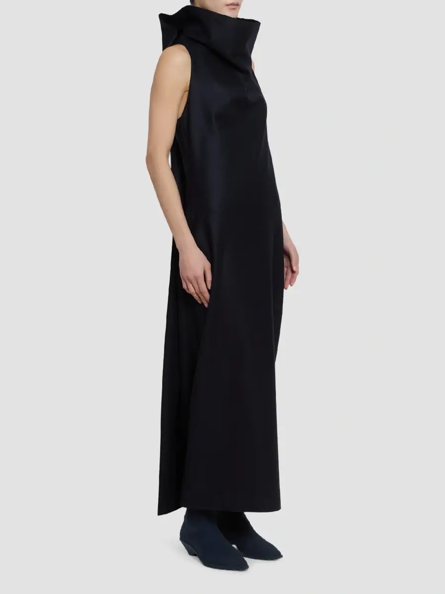 Issey Miyake Women's Shell Highneck Wool-Blend Maxi Dress | Thumbnail 5 Issey Miyake Women's Shell Highneck Wool-Blend Maxi Dress | Thumbnail 5