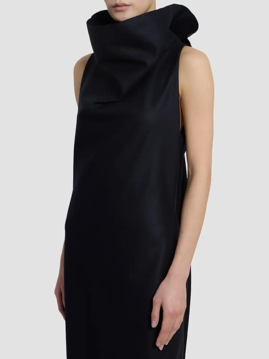 Issey Miyake Women's Shell Highneck Wool-Blend Maxi Dress | Thumbnail 6 Issey Miyake Women's Shell Highneck Wool-Blend Maxi Dress | Thumbnail 6
