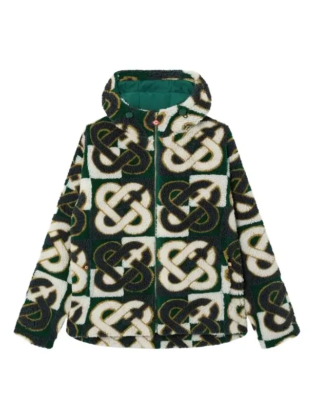 Casablanca Men's Monogram Logo Sherpa Jacket