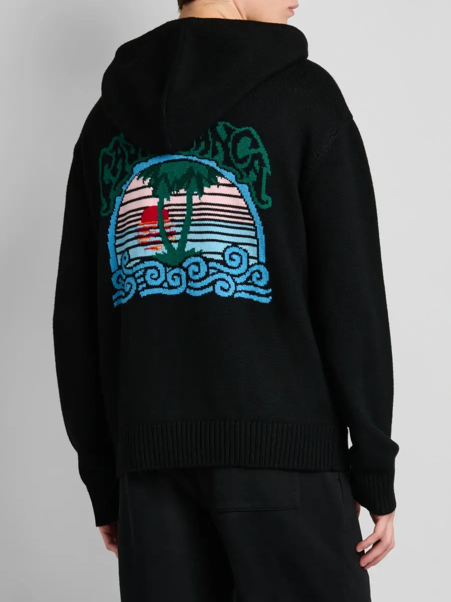 Casablanca Men's Palm Tree Cotton Full-Zip Hoodie | Thumbnail 3 Casablanca Men's Palm Tree Cotton Full-Zip Hoodie | Thumbnail 3