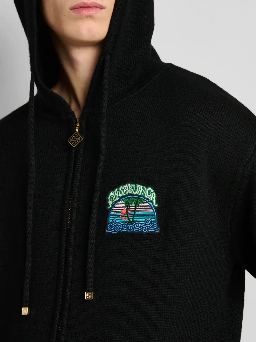 Casablanca Men's Palm Tree Cotton Full-Zip Hoodie | Thumbnail 5 Casablanca Men's Palm Tree Cotton Full-Zip Hoodie | Thumbnail 5