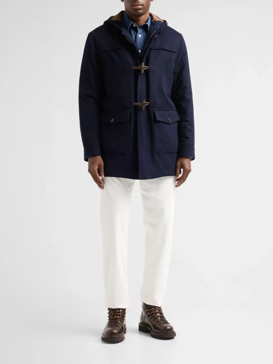 Canali Men's Hooded Wool-Cashmere Duffle Coat | Thumbnail 2