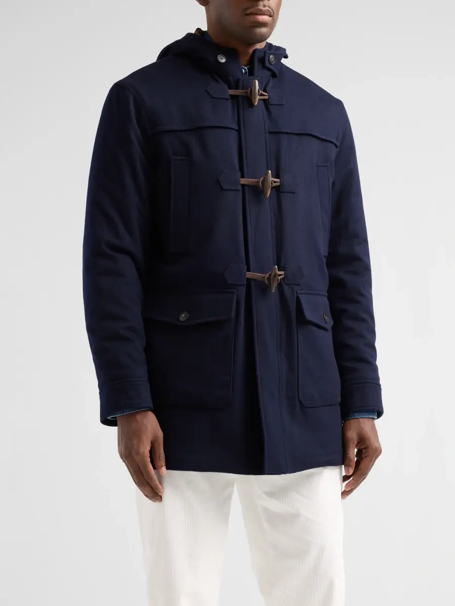 Canali Men's Hooded Wool-Cashmere Duffle Coat | Thumbnail 4