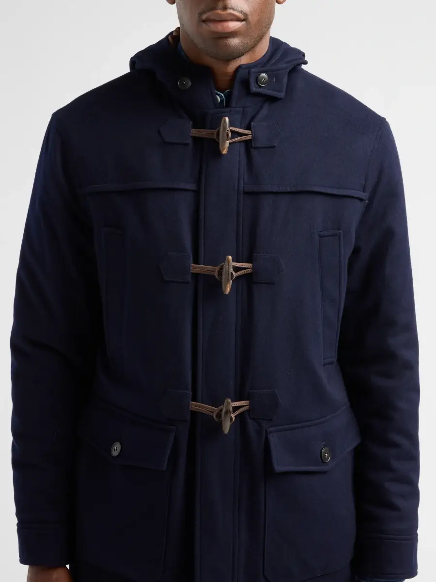 Canali Men's Hooded Wool-Cashmere Duffle Coat | Thumbnail 5