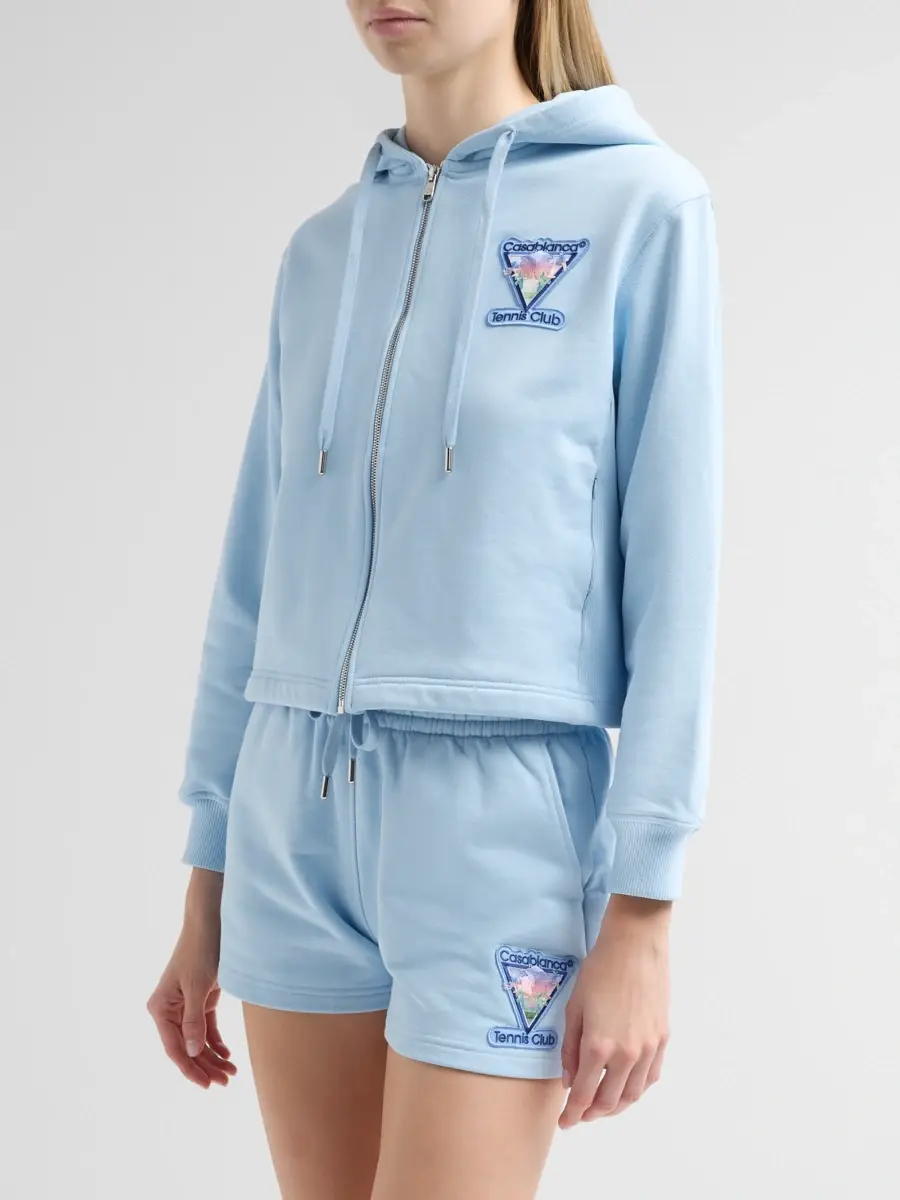 Casablanca Women's Tennis Club Icon Full-Zip Hoodie | Thumbnail 4 Casablanca Women's Tennis Club Icon Full-Zip Hoodie | Thumbnail 4
