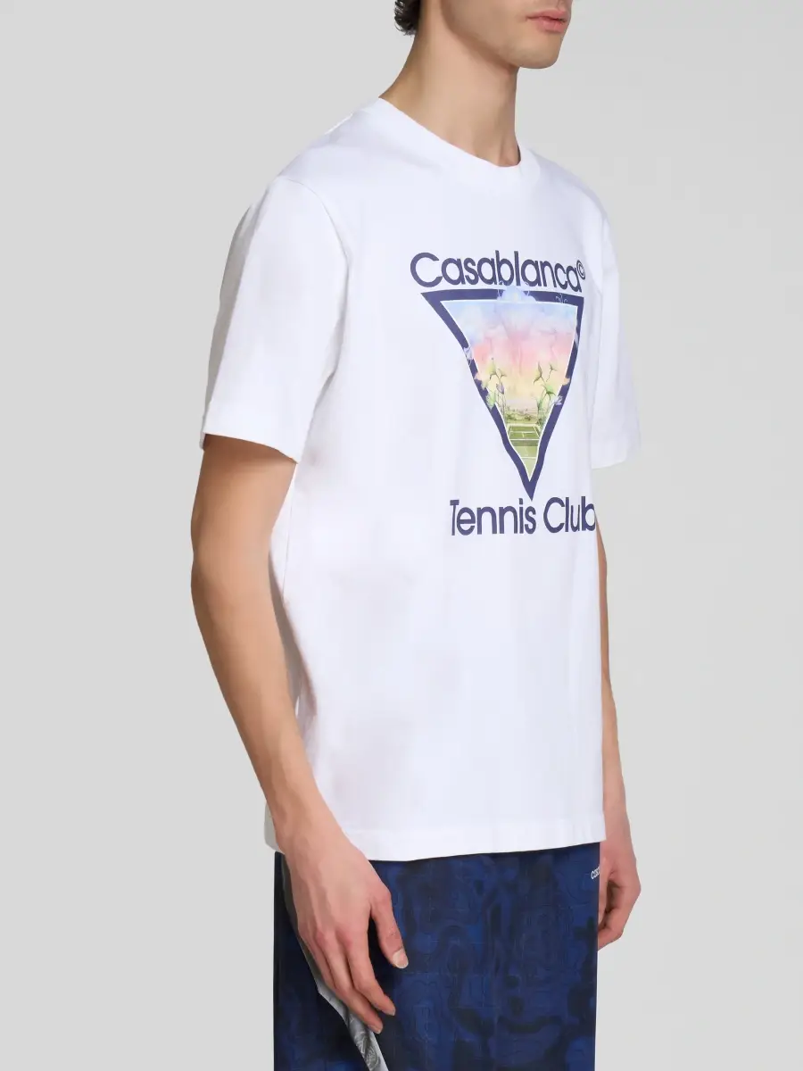 Casablanca Men's Tennis Club Cotton Crewneck T-Shirt | Thumbnail 4 Casablanca Men's Tennis Club Cotton Crewneck T-Shirt | Thumbnail 4