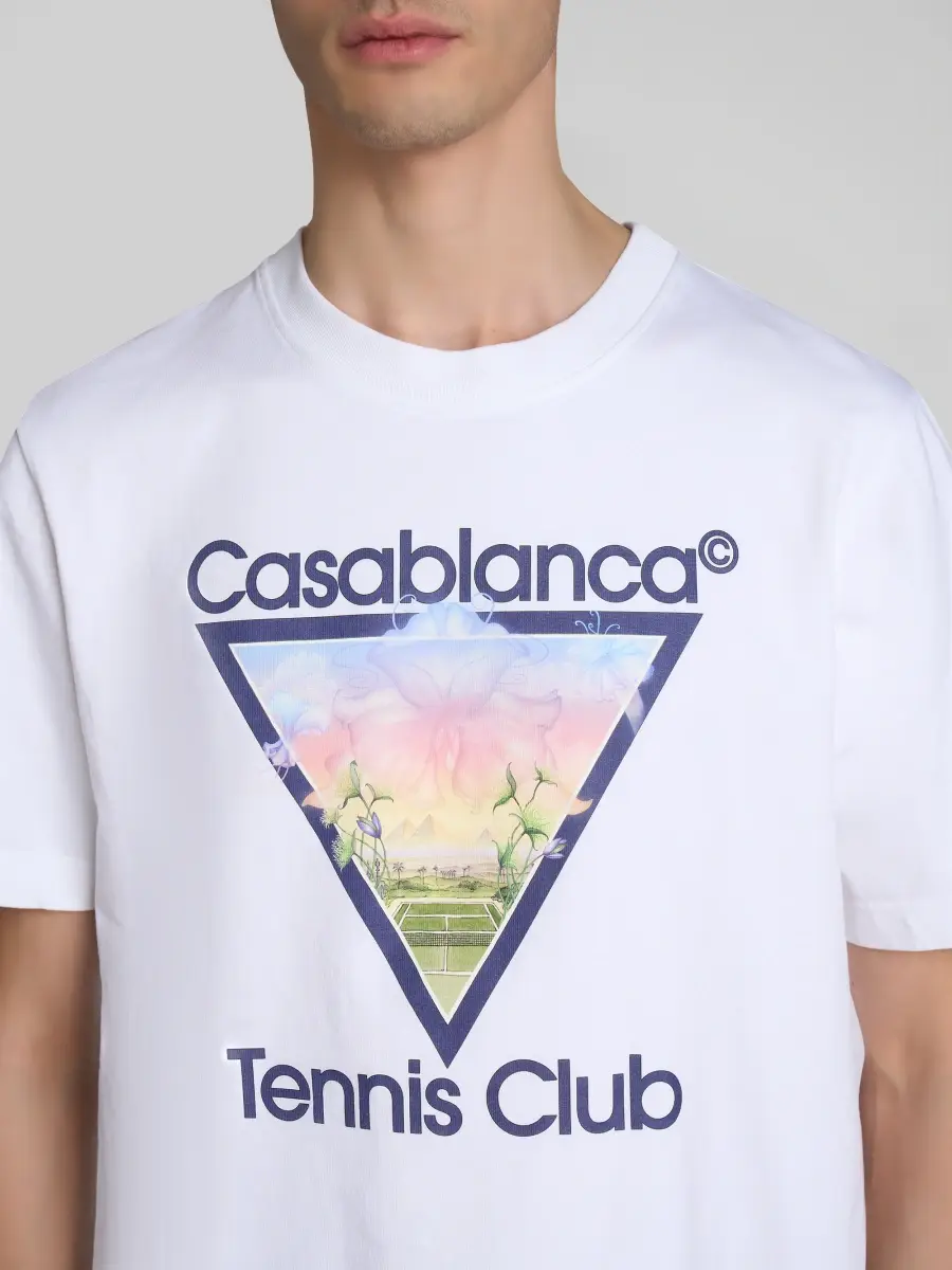 Casablanca Men's Tennis Club Cotton Crewneck T-Shirt | Thumbnail 5 Casablanca Men's Tennis Club Cotton Crewneck T-Shirt | Thumbnail 5