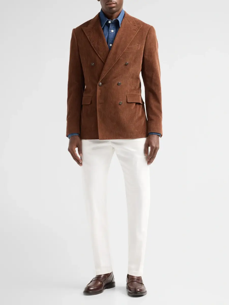 Canali Men's Velvet Corduroy Cotton Double-Breasted Jacket | Thumbnail 2 Canali Men's Velvet Corduroy Cotton Double-Breasted Jacket | Thumbnail 2