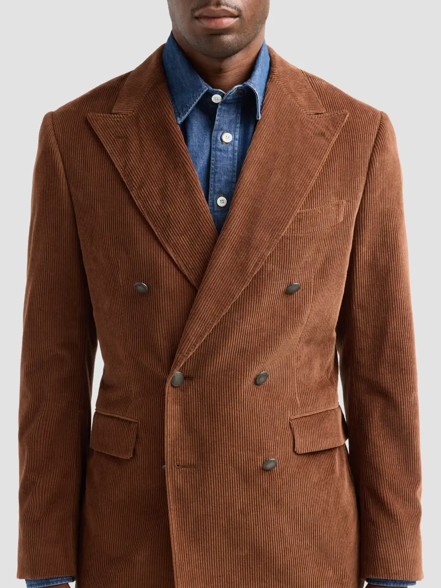 Canali Men's Velvet Corduroy Cotton Double-Breasted Jacket | Thumbnail 5 Canali Men's Velvet Corduroy Cotton Double-Breasted Jacket | Thumbnail 5