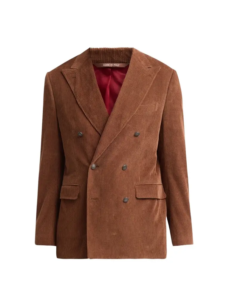 Canali Men's Velvet Corduroy Cotton Double-Breasted Jacket