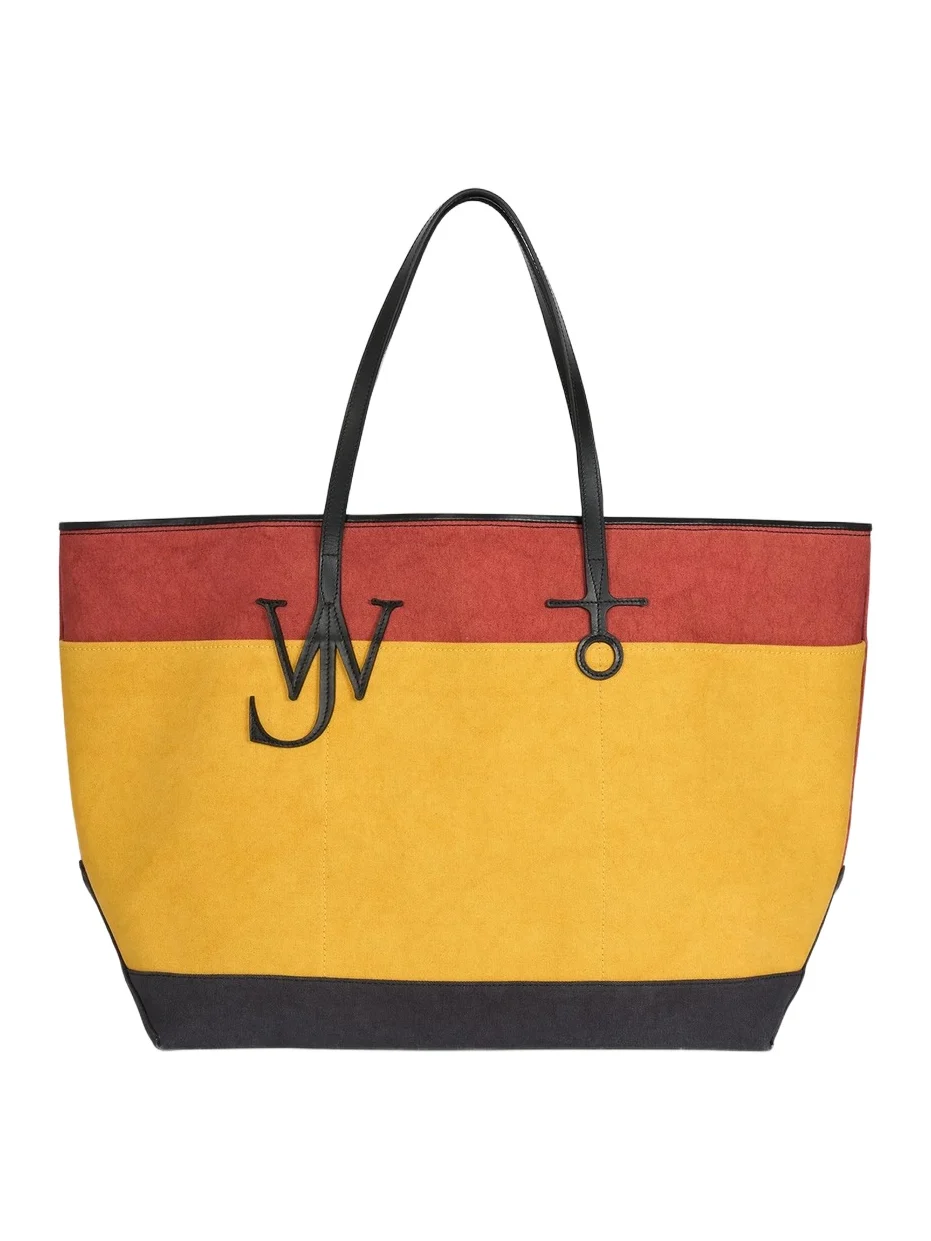 Men's XL Anchor Canvas & Leather Tote Bag