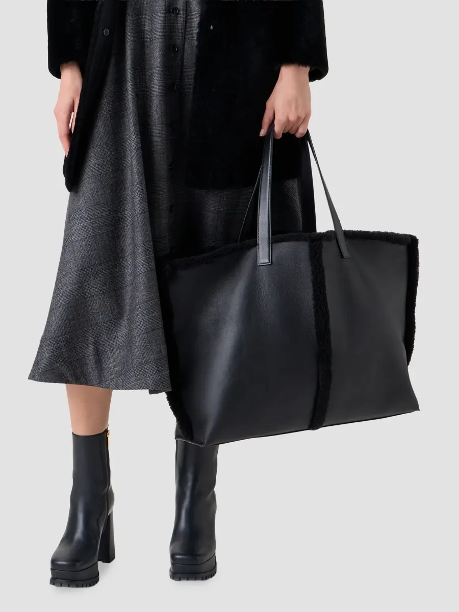 Akris Women's Ai Reversible Leather & Shearling Tote Bag | Thumbnail 2