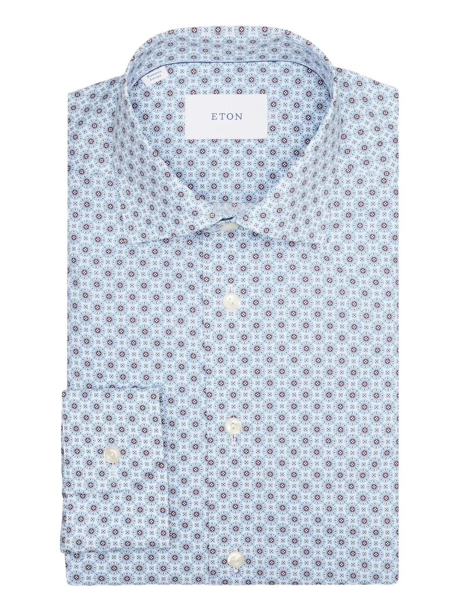 Eton Men's Slim-Fit Diamond Geometric Print Dress Shirt