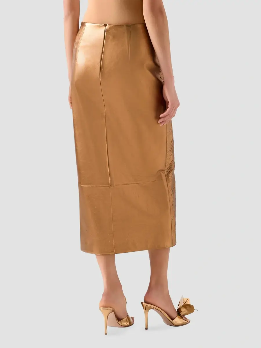 Akris Women's Lamé Leather Pencil Skirt | Thumbnail 3 Akris Women's Lamé Leather Pencil Skirt | Thumbnail 3