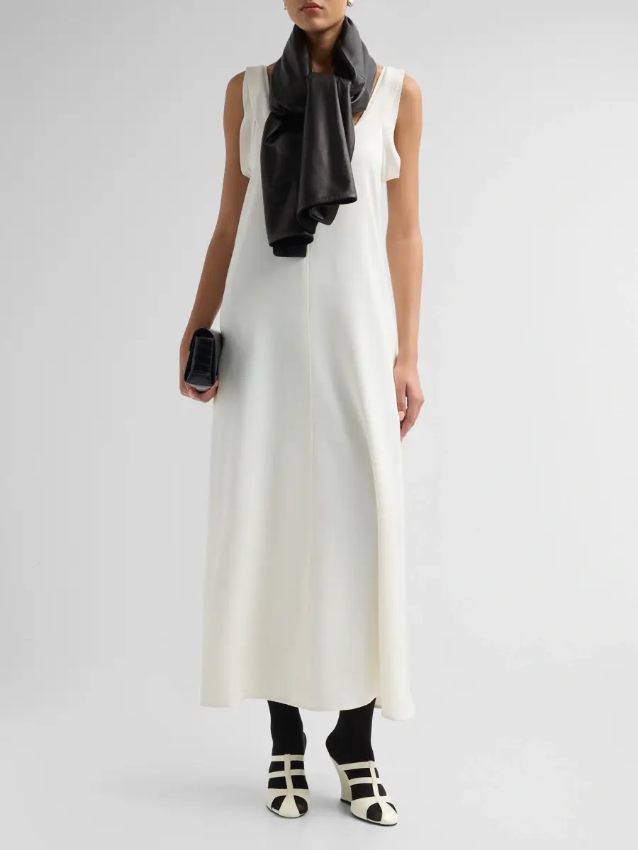 TOTEME Women's Leather Cashmere Scarf | Thumbnail 2