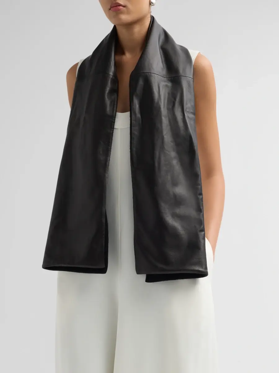 TOTEME Women's Leather Cashmere Scarf | Thumbnail 3