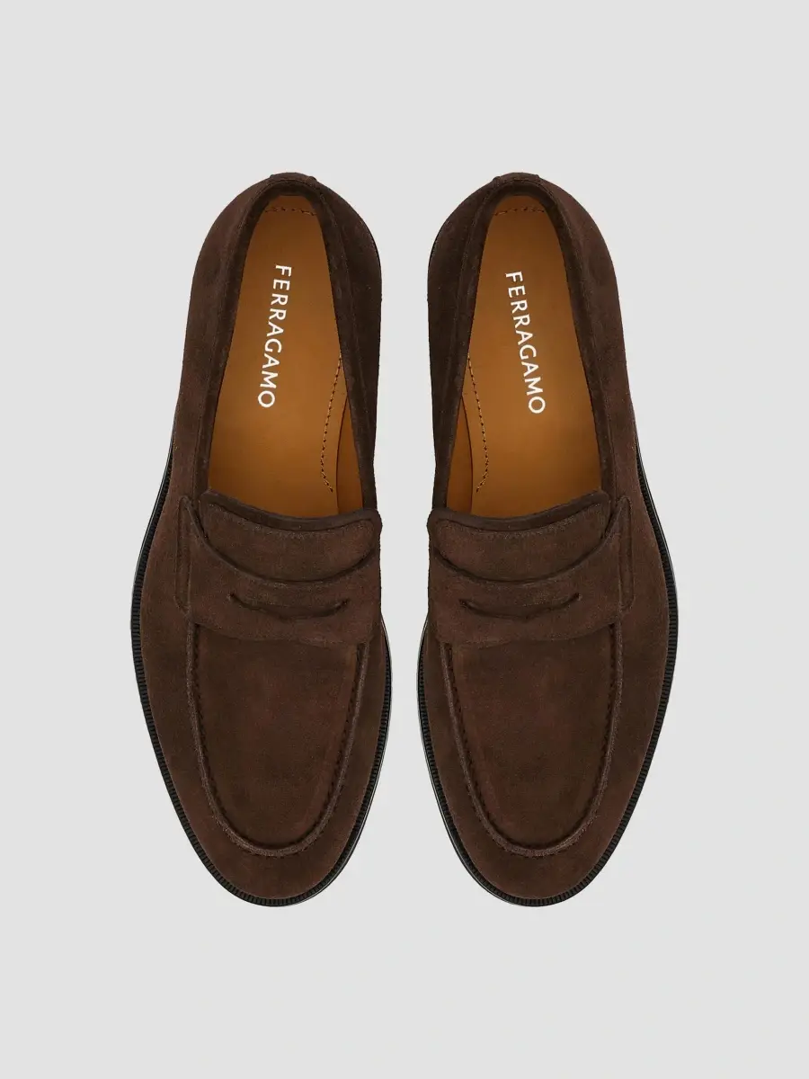 Ferragamo Women's Stefanovit Suede Penny Loafers | Thumbnail 3 Ferragamo Women's Stefanovit Suede Penny Loafers | Thumbnail 3