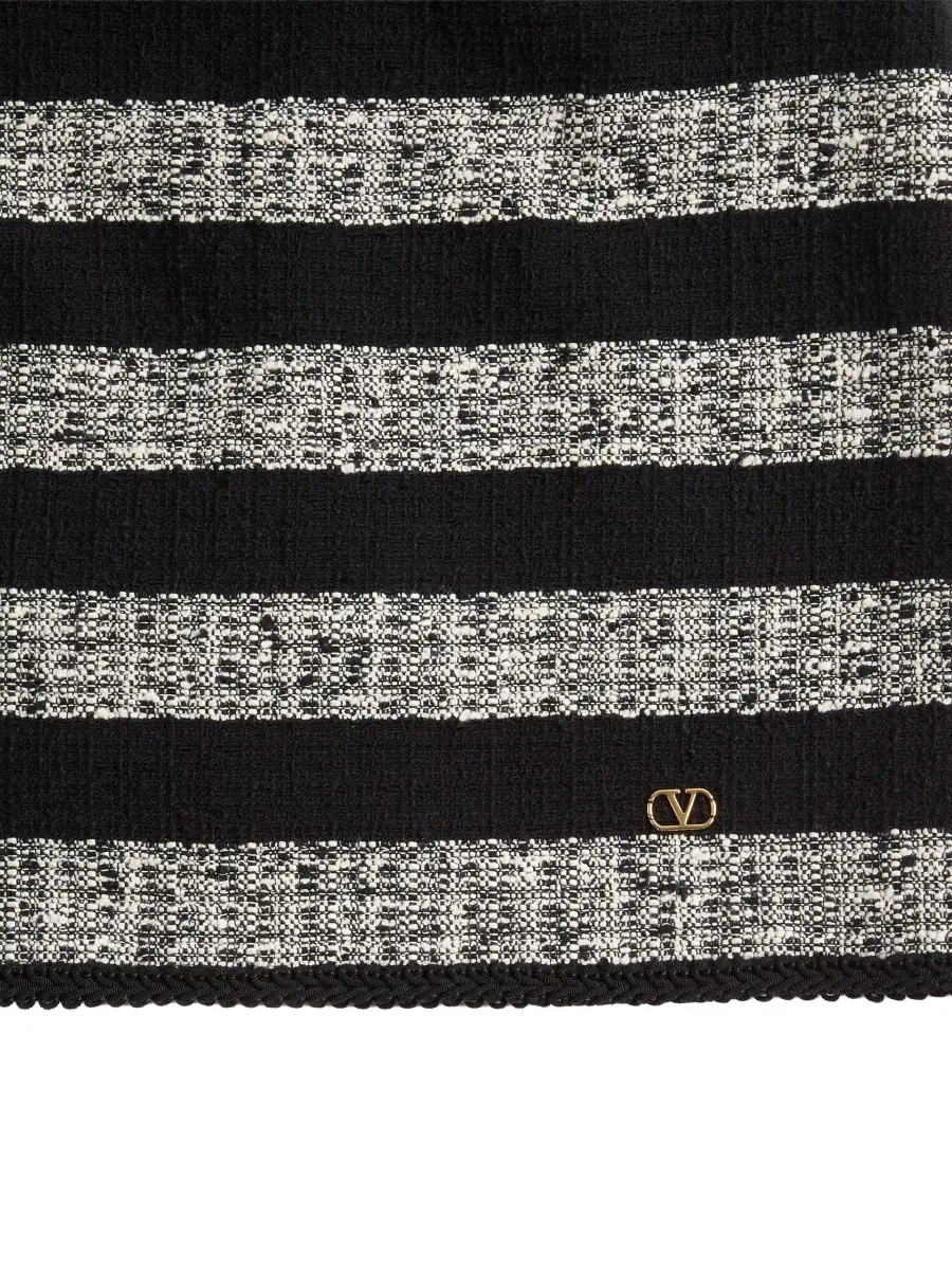 Valentino Women's Mini Skirt in Stripe Tweed - Black Multi | Thumbnail 6