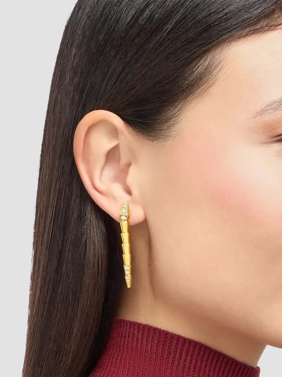 BVLGARI Women's Serpenti Viper 18K Yellow Gold & 0.53 TCW Diamond Drop Earrings | Thumbnail 3 BVLGARI Women's Serpenti Viper 18K Yellow Gold & 0.53 TCW Diamond Drop Earrings | Thumbnail 3