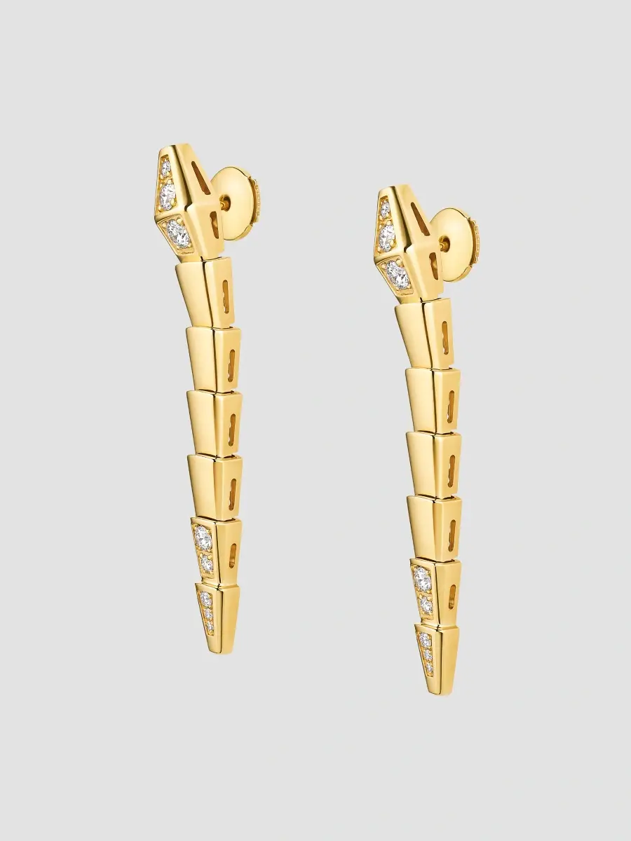 BVLGARI Women's Serpenti Viper 18K Yellow Gold & 0.53 TCW Diamond Drop Earrings | Thumbnail 4 BVLGARI Women's Serpenti Viper 18K Yellow Gold & 0.53 TCW Diamond Drop Earrings | Thumbnail 4