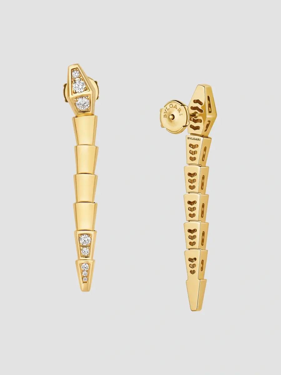 BVLGARI Women's Serpenti Viper 18K Yellow Gold & 0.53 TCW Diamond Drop Earrings | Thumbnail 5 BVLGARI Women's Serpenti Viper 18K Yellow Gold & 0.53 TCW Diamond Drop Earrings | Thumbnail 5