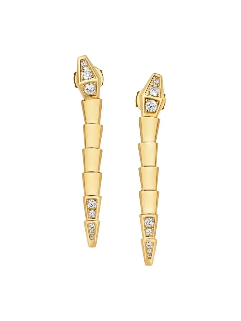 Women's Serpenti Viper 18K Yellow Gold & 0.53 TCW Diamond Drop Earrings
