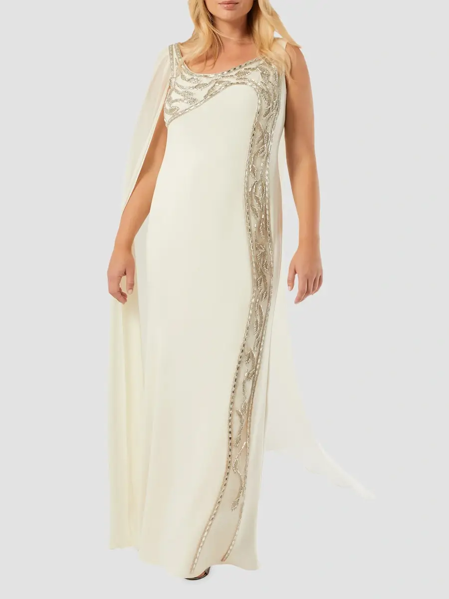 Marina Rinaldi Women's Embroidered Cady Dress | Thumbnail 2 Marina Rinaldi Women's Embroidered Cady Dress | Thumbnail 2