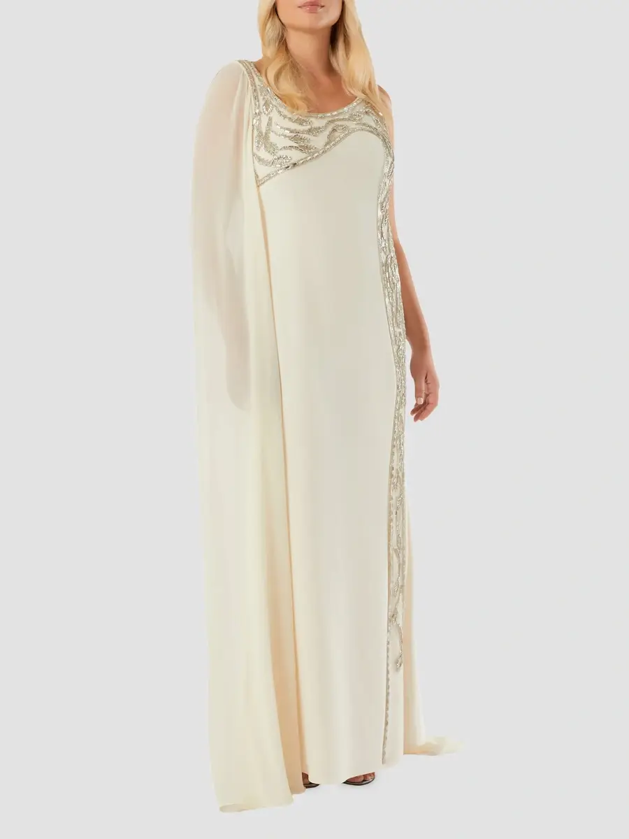 Marina Rinaldi Women's Embroidered Cady Dress | Thumbnail 3 Marina Rinaldi Women's Embroidered Cady Dress | Thumbnail 3