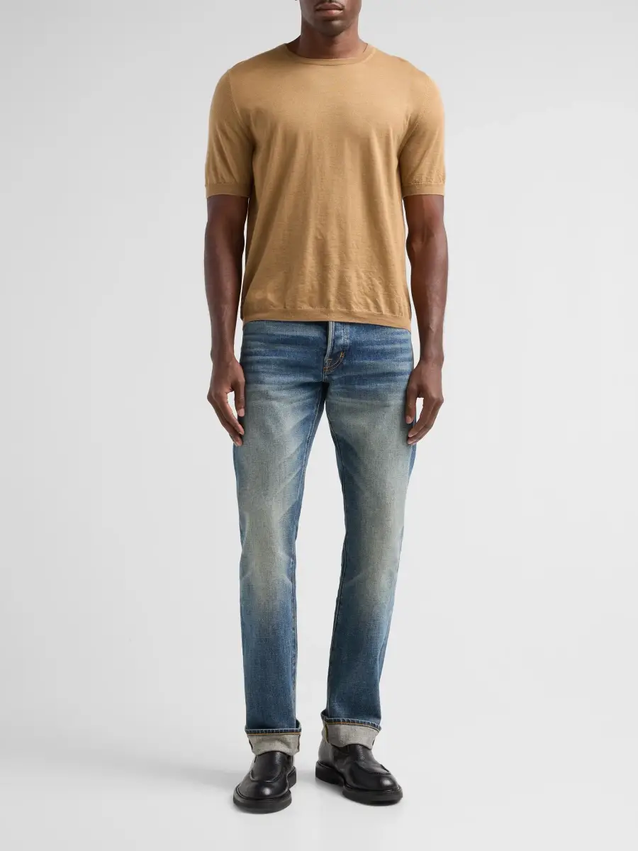 Isaia Men's Cashmere-Silk Short-Sleeve Shirt | Thumbnail 2 Isaia Men's Cashmere-Silk Short-Sleeve Shirt | Thumbnail 2
