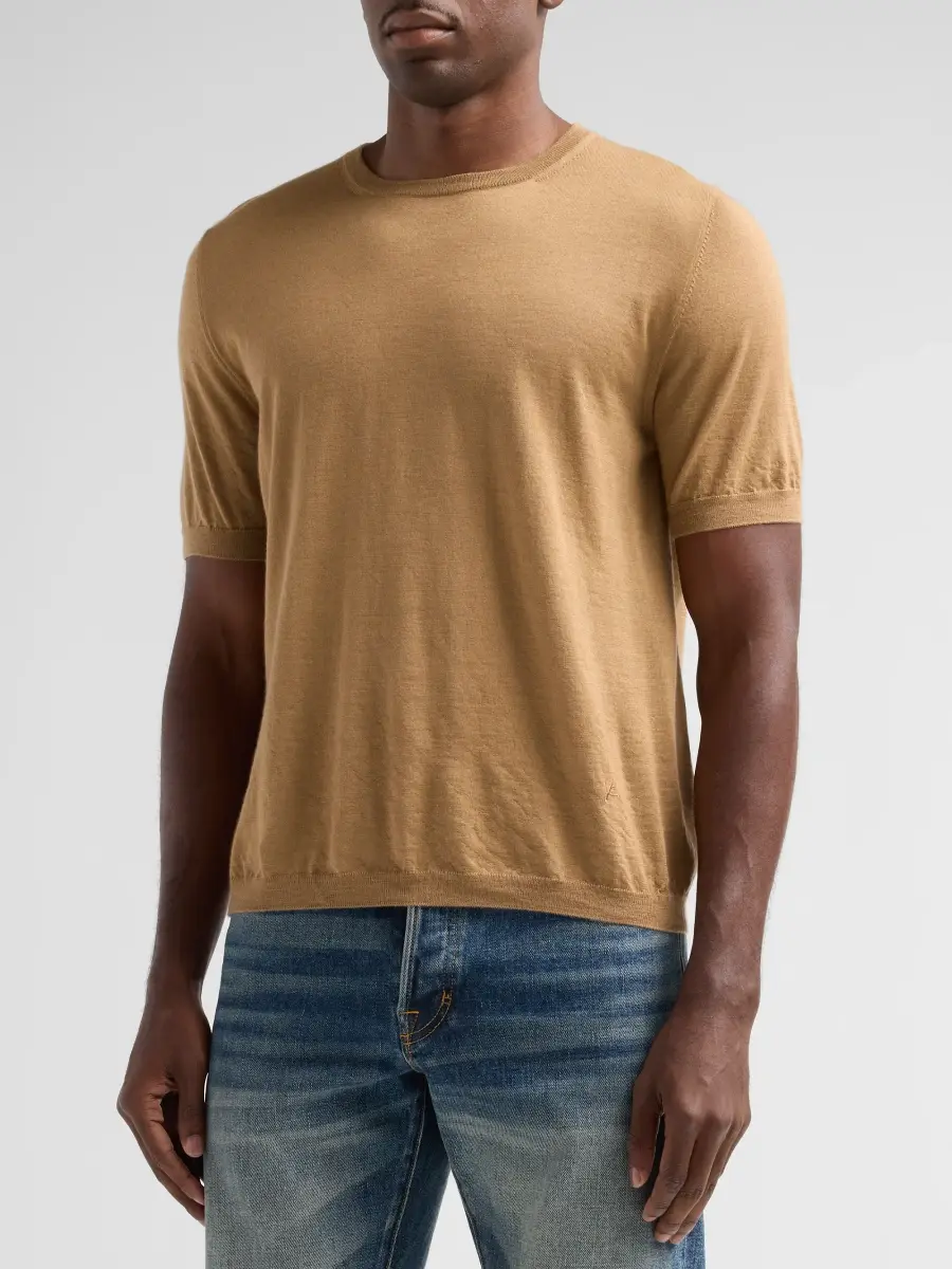Isaia Men's Cashmere-Silk Short-Sleeve Shirt | Thumbnail 4 Isaia Men's Cashmere-Silk Short-Sleeve Shirt | Thumbnail 4