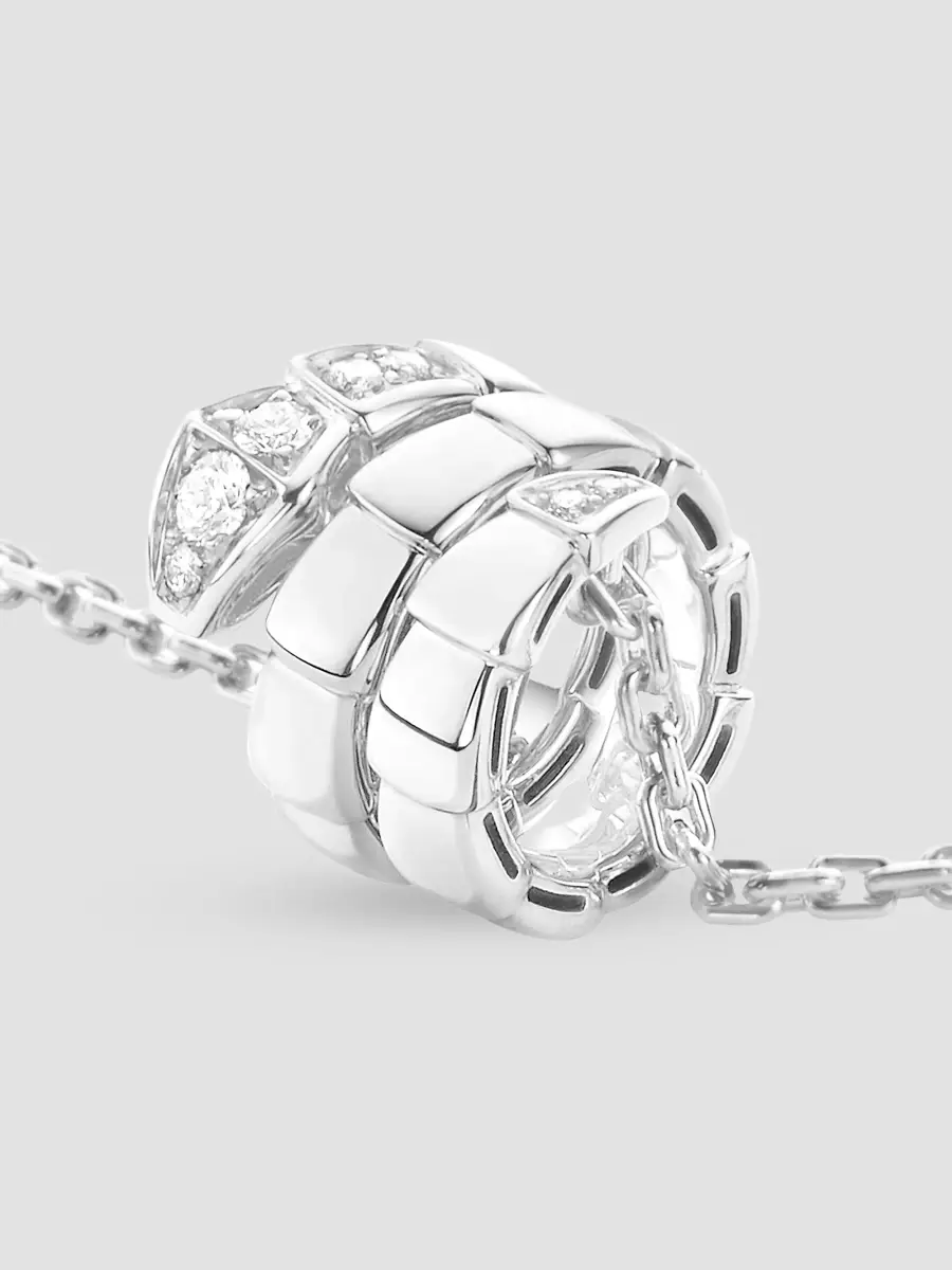 BVLGARI Women's Serpenti Viper 18K White Gold & 0.13 TCW Diamond Pendant Necklace | Thumbnail 5 BVLGARI Women's Serpenti Viper 18K White Gold & 0.13 TCW Diamond Pendant Necklace | Thumbnail 5