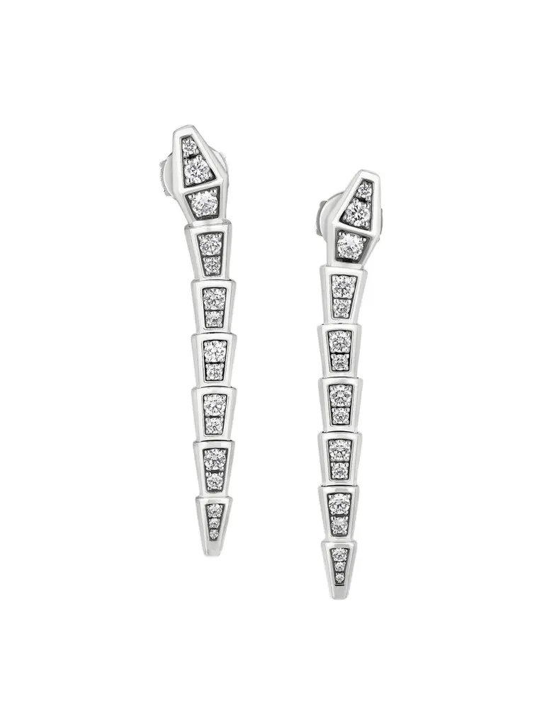 Women's Serpenti Viper 18K White Gold & 1.08 TCW Diamond Drop Earrings Women's Serpenti Viper 18K White Gold & 1.08 TCW Diamond Drop Earrings