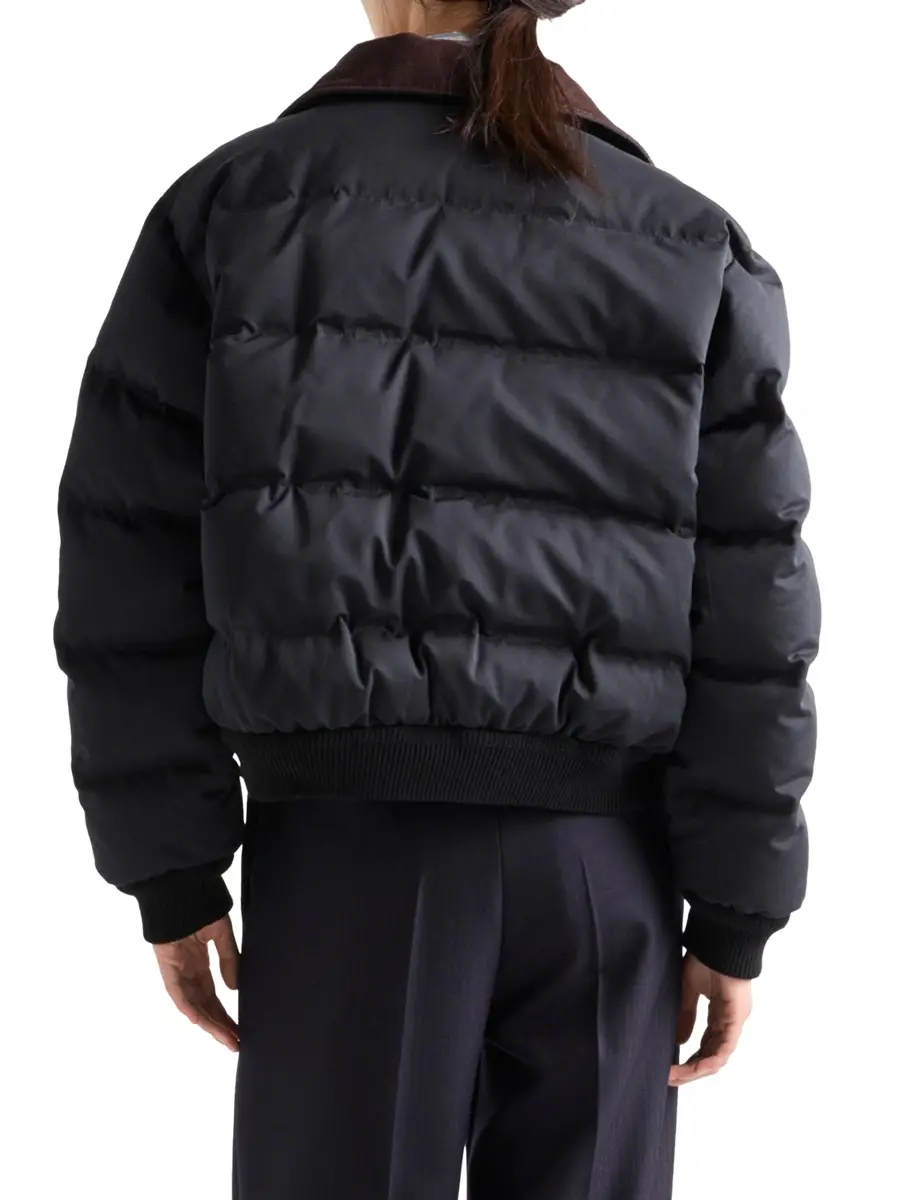 Prada Women's Cropped Compact Poplin Down Jacket | Thumbnail 3