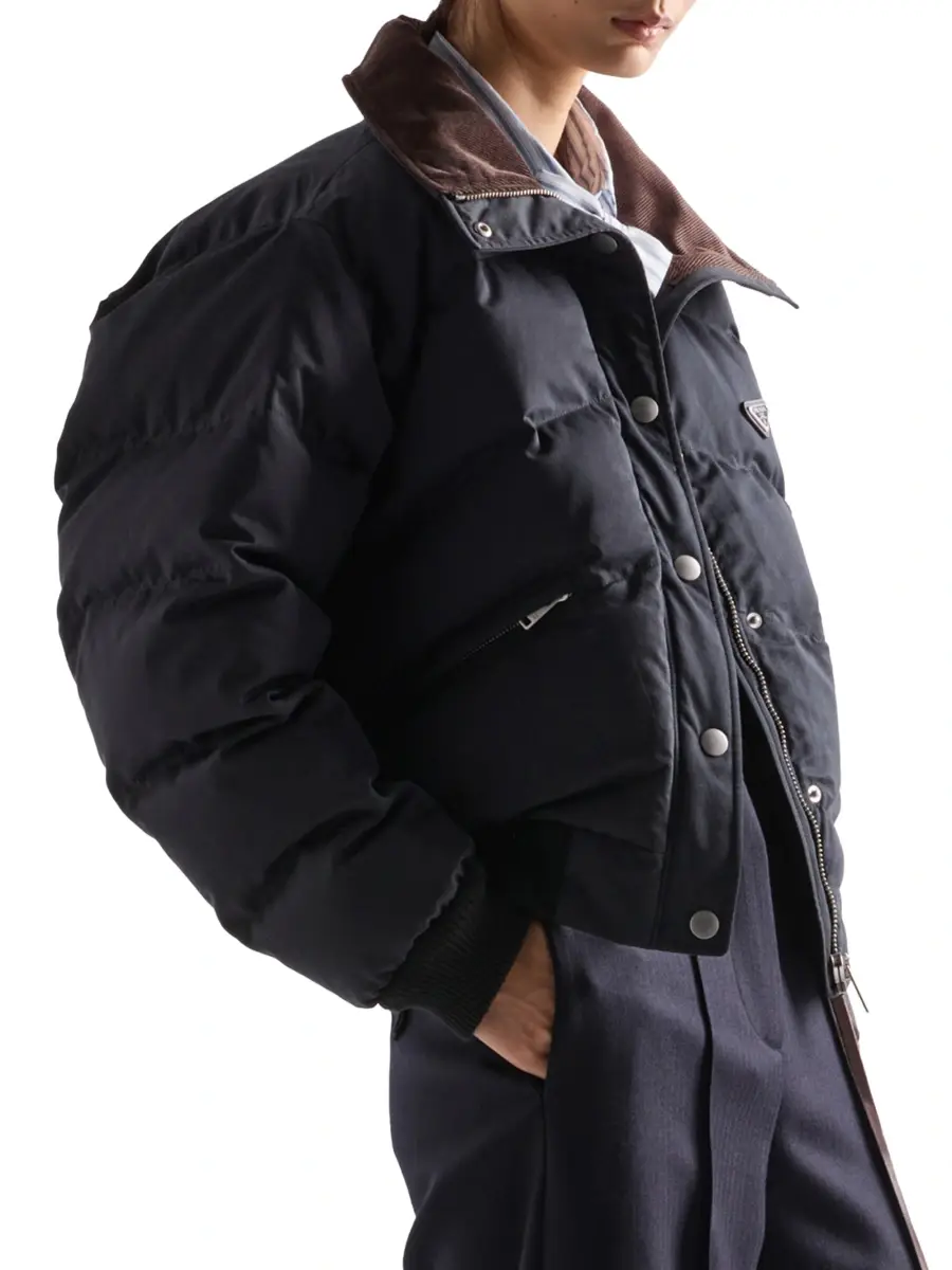Prada Women's Cropped Compact Poplin Down Jacket | Thumbnail 4
