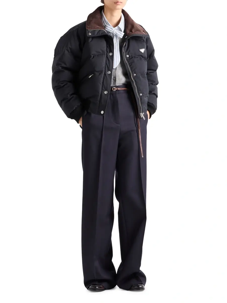 Prada Women's Cropped Compact Poplin Down Jacket | Thumbnail 7