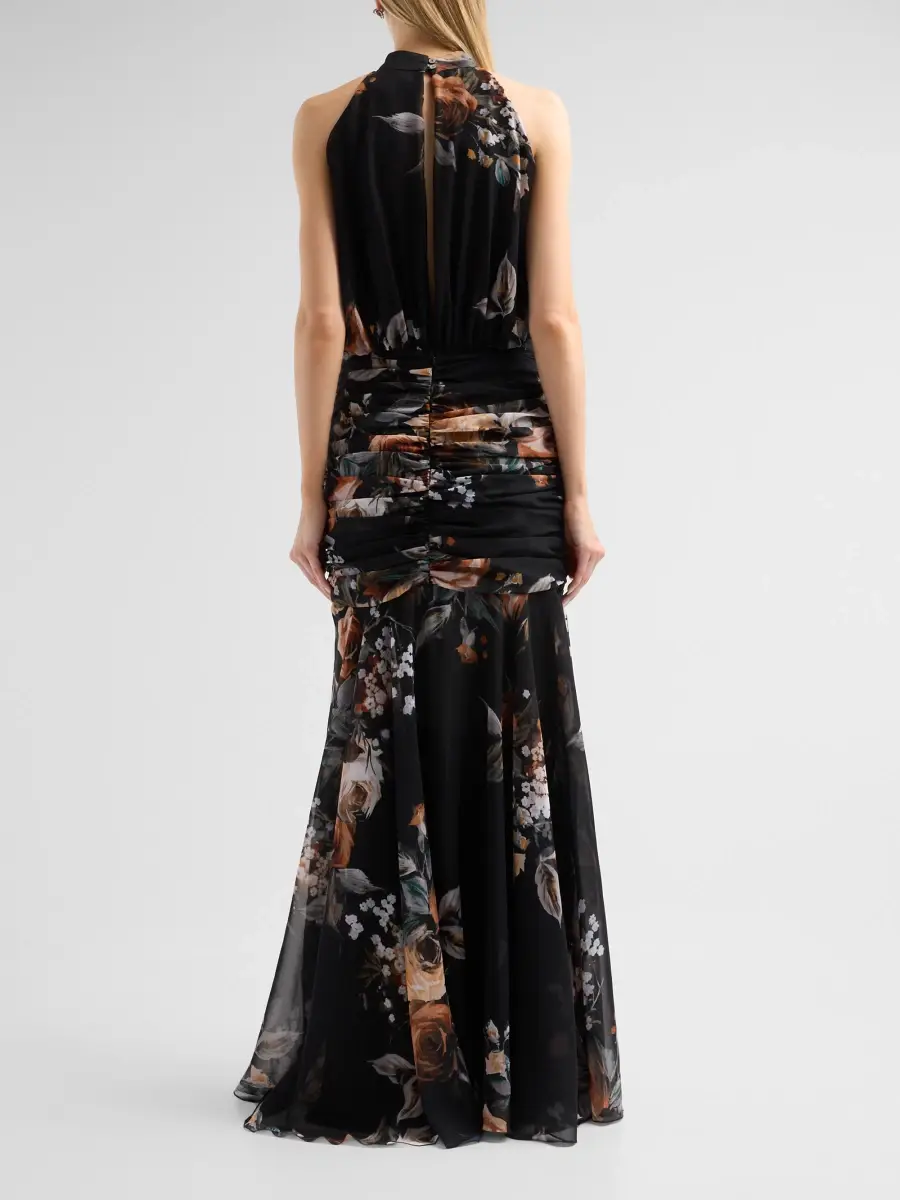 Chiara Boni La Petite Robe Women's Printed Chiffon Sleeveless Gown | Thumbnail 3